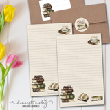 Books and Tea Mailing Address Labels <br> Set of 16