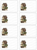 Books and Tea Mailing Address Labels <br> Set of 16