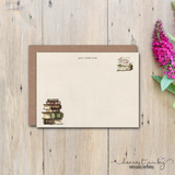 Books and Tea Flat Note Cards - Set of 8