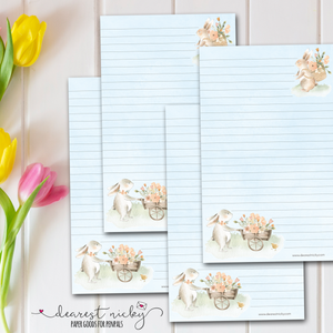 Flower Cart Bunny Letter Writing Paper