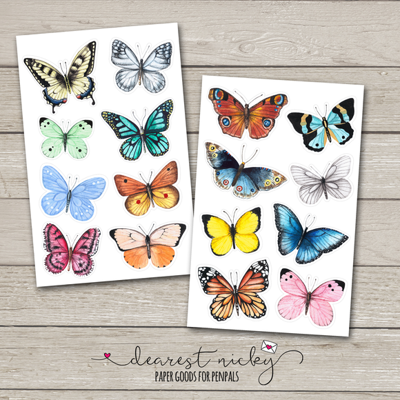 Butterfly Stickers - 2 Sheets