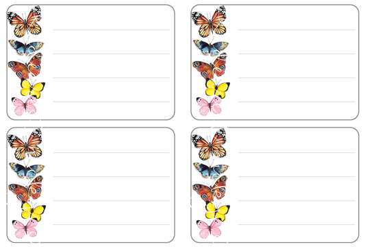 Pile d'étiquettes d'adresse postale de papillons<br> Lot de 16