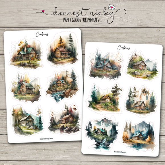 Cabins Stickers - 2 Sheets