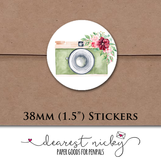 Camera Envelope Seals - Set of 30 Stickers