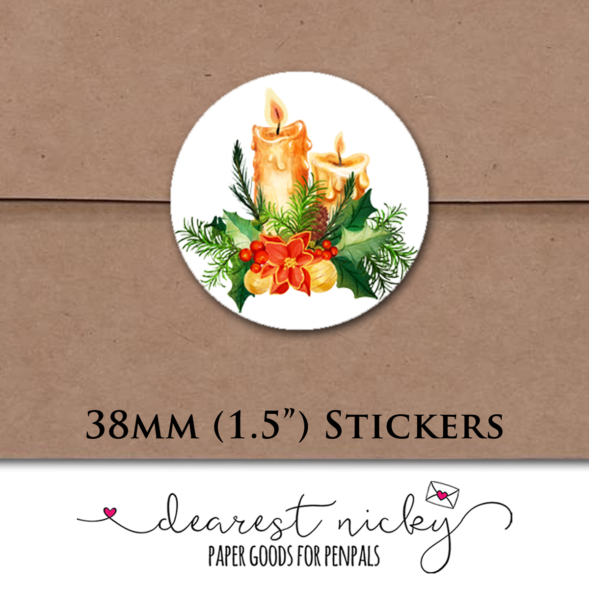 Candles Envelope Seals - Set of 30 Stickers