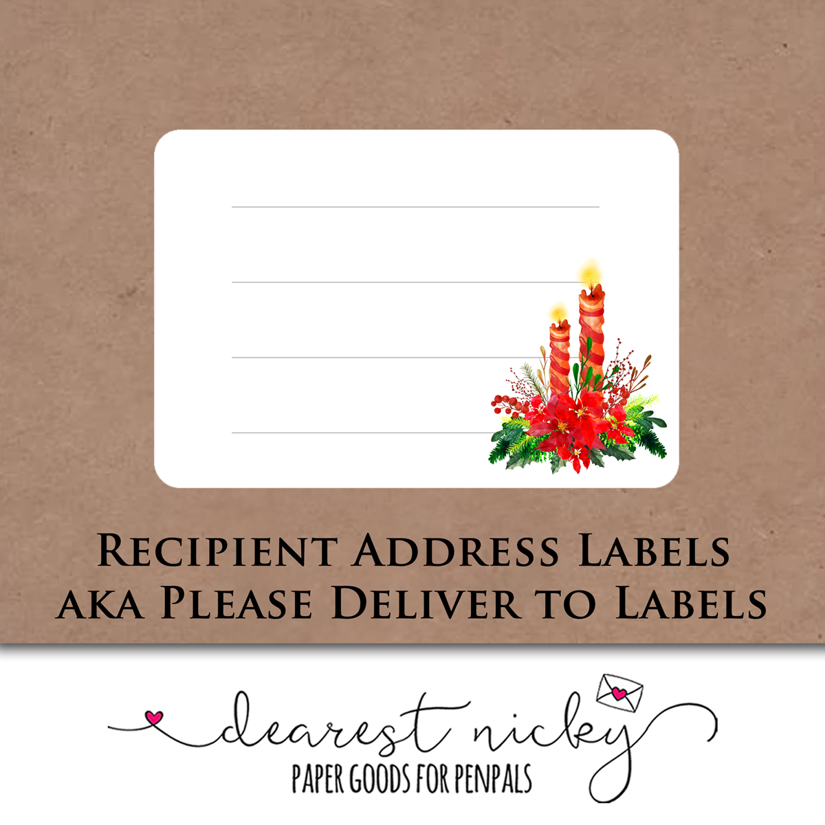 Candles Address Labels - Set of 16