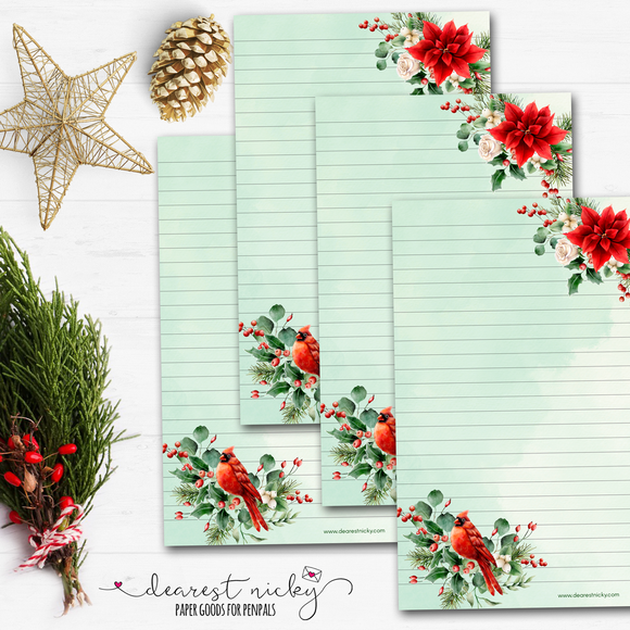 Christmas Cardinal Letter Writing Paper