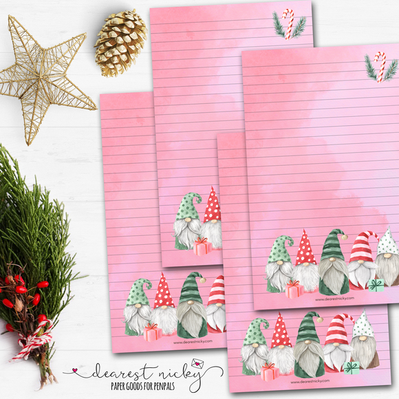 Christmas Gnomes Letter Writing Paper