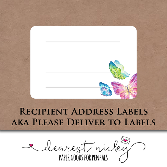 Étiquettes d'adresse postale de papillons colorés<br> Lot de 16