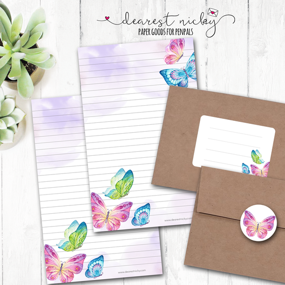 Colourful Butterflies Letter Writing Set