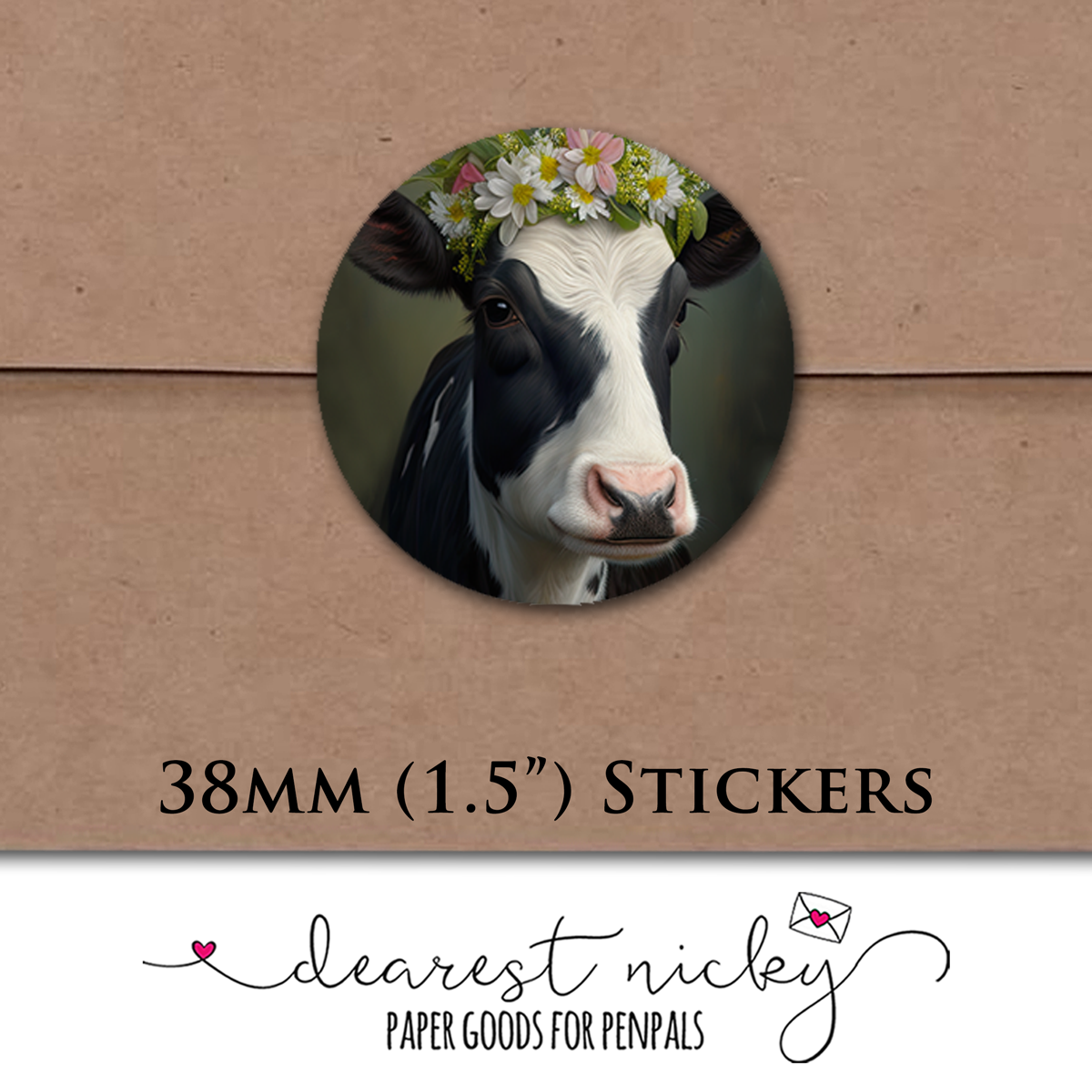 Cow Envelope Seals - Set of 30 Stickers