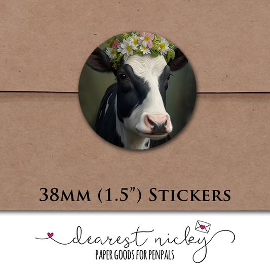 Cow Envelope Seals - Set of 30 Stickers