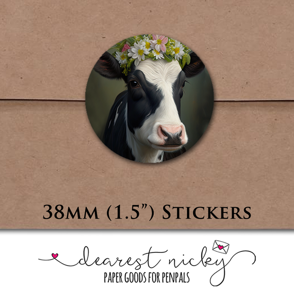 Cow Envelope Seals <br> Set of 30 Stickers