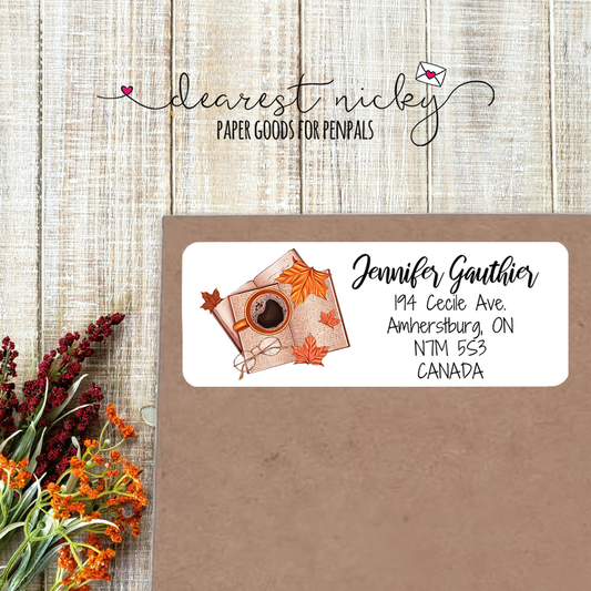 Cozy Autumn Custom Return Address Labels Set of 30