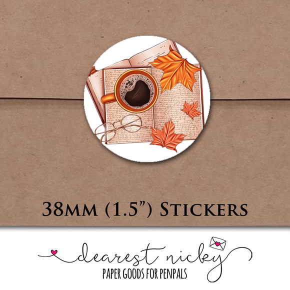 Cozy Autumn Envelope Seals <br> Set of 30 Stickers