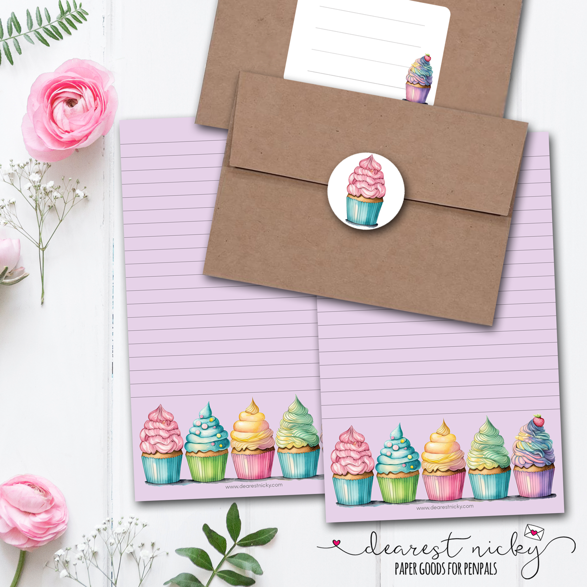 Cupcakes Letter Writing Set