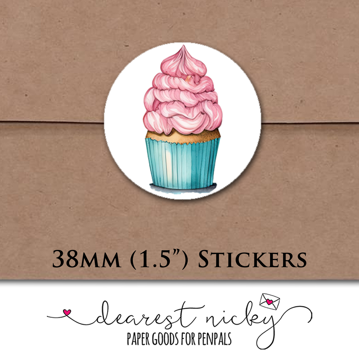 Cupcakes Envelope Seals - Set of 30 Stickers