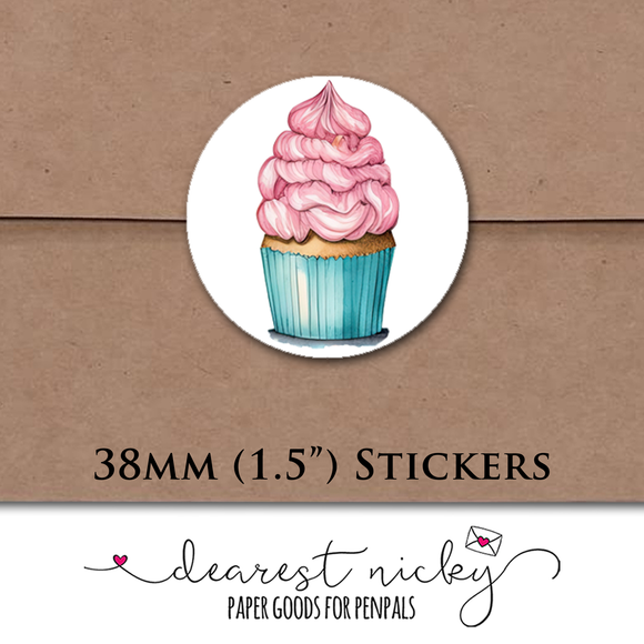 Cupcakes Envelope Seals <br> Set of 30 Stickers