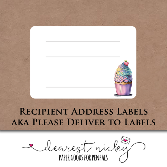 Cupcakes Mailing Address Labels <br> Set of 16