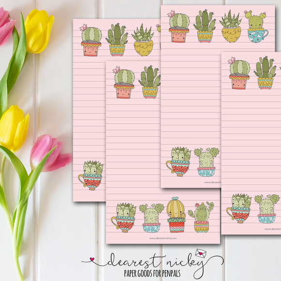 Cute Cacti Letter Writing Paper