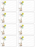 Balloon Panda Mailing Address Labels <br> Set of 16