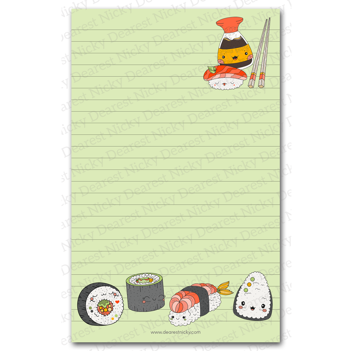 Papier à lettre mignon Sushi