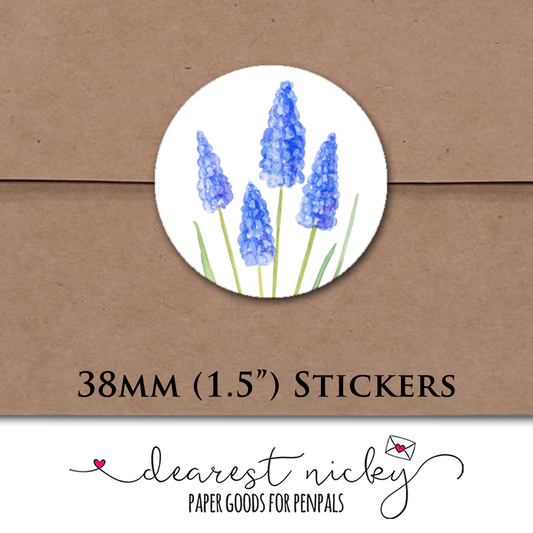 Daffodil and Hyacinth Garden Envelope Seals - Set of 30 Stickers
