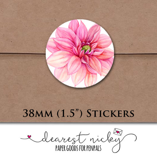 Dahlias Envelope Seals - Set of 30 Stickers