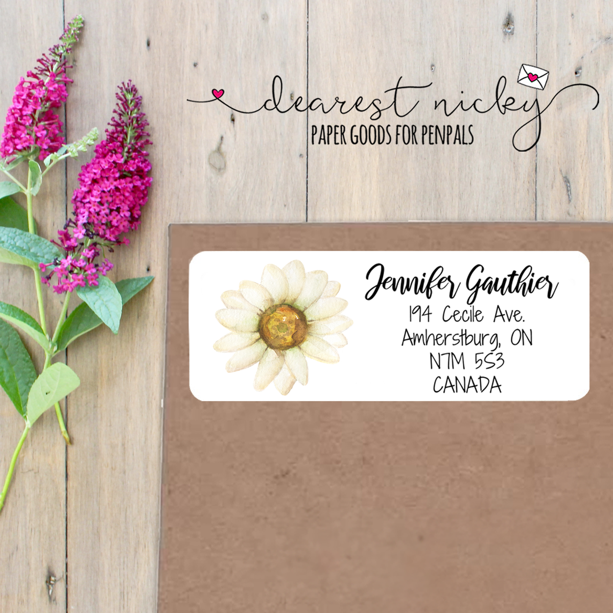 Daisies Custom Return Address Labels Set of 30