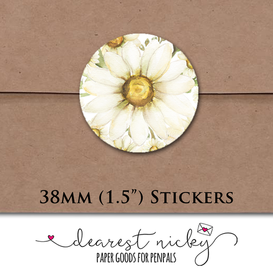 Daisies Envelope Seals - Set of 30 Stickers