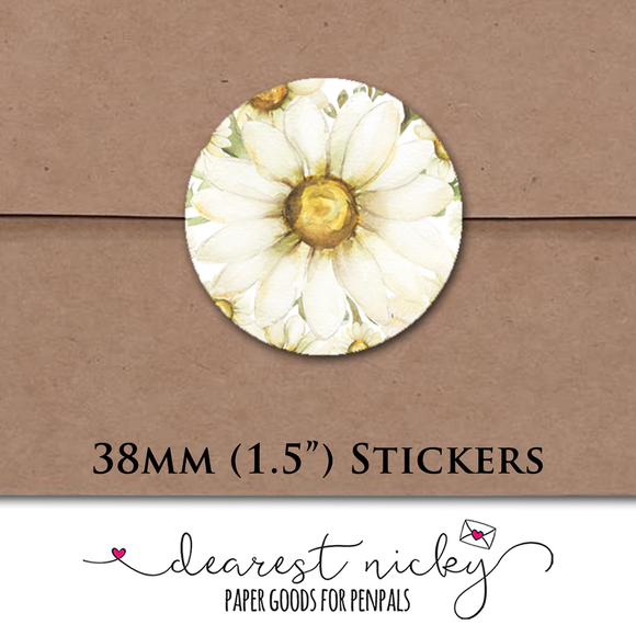 Daisies Envelope Seals <br> Set of 30 Stickers