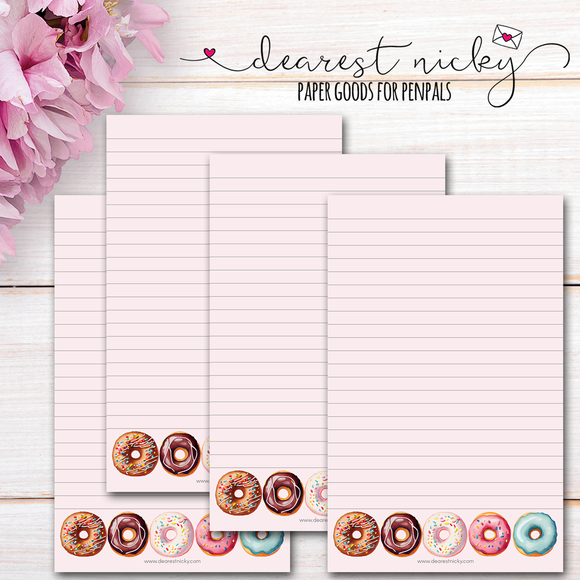 Donuts Letter Writing Paper