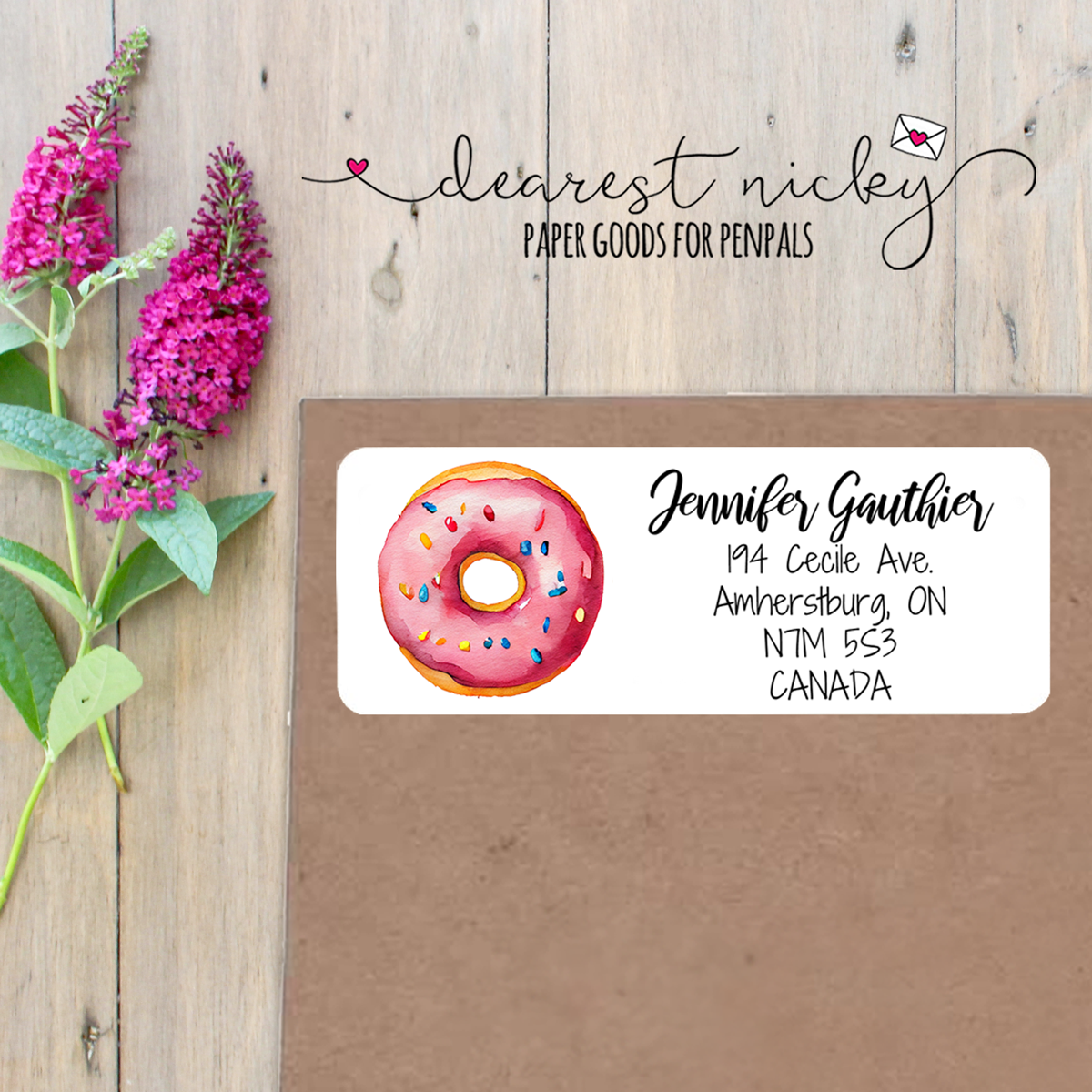 Donuts Custom Return Address Labels Set of 30