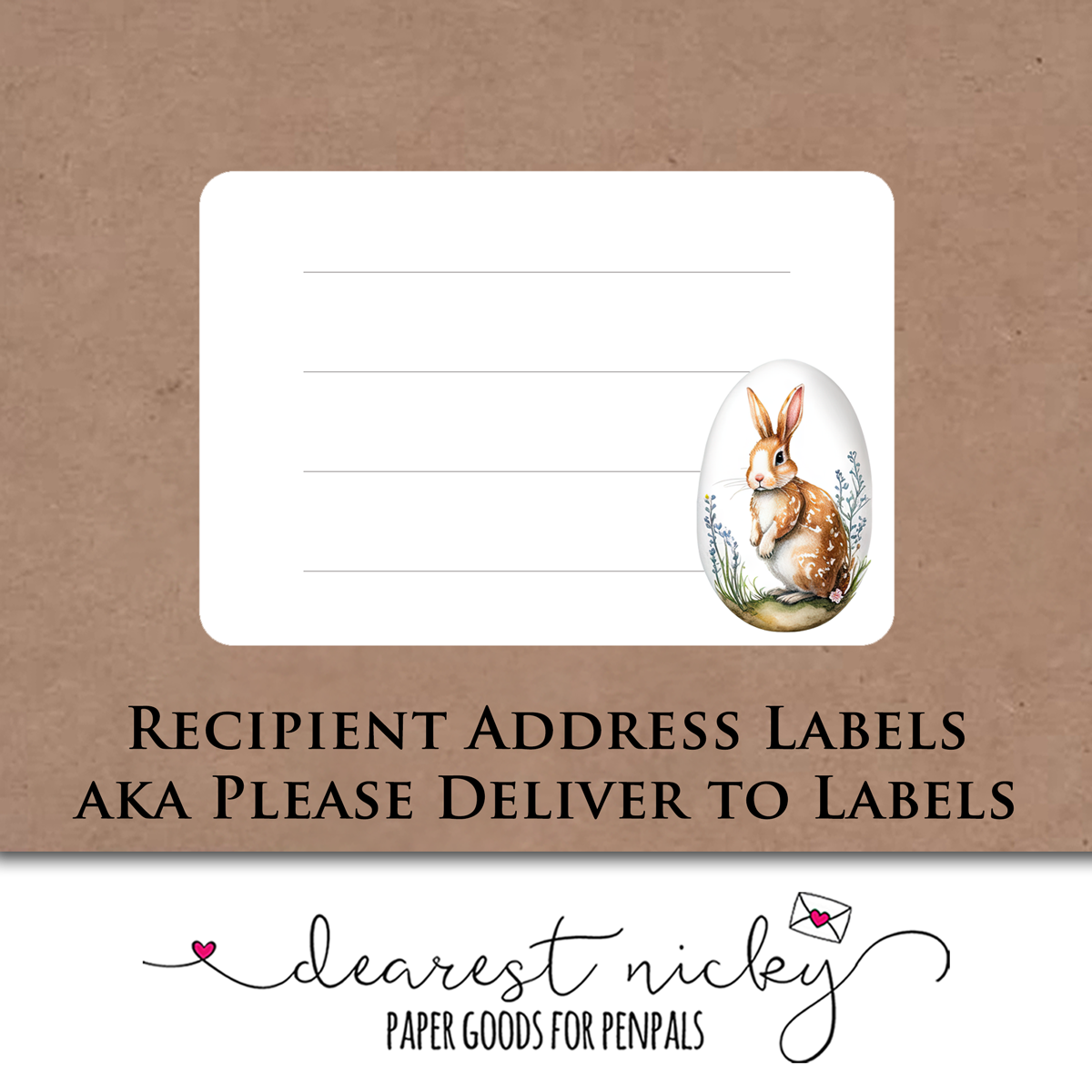 Easter Bunny Mailing Address Labels - Set of 16