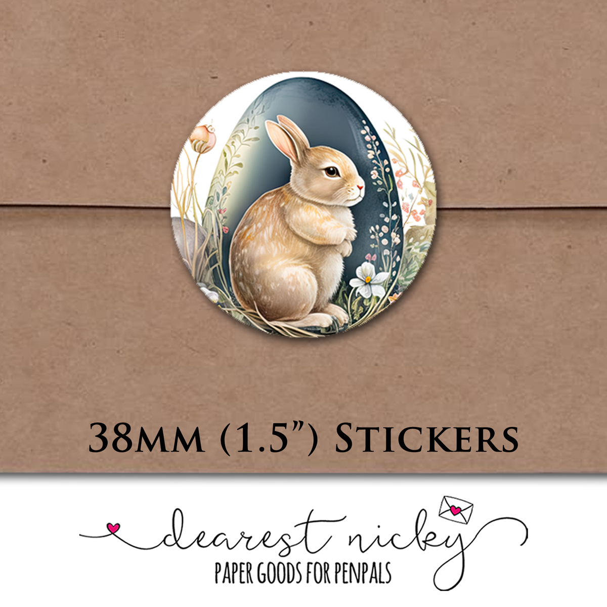 Easter Bunny Envelope Seals - Set of 30 Stickers