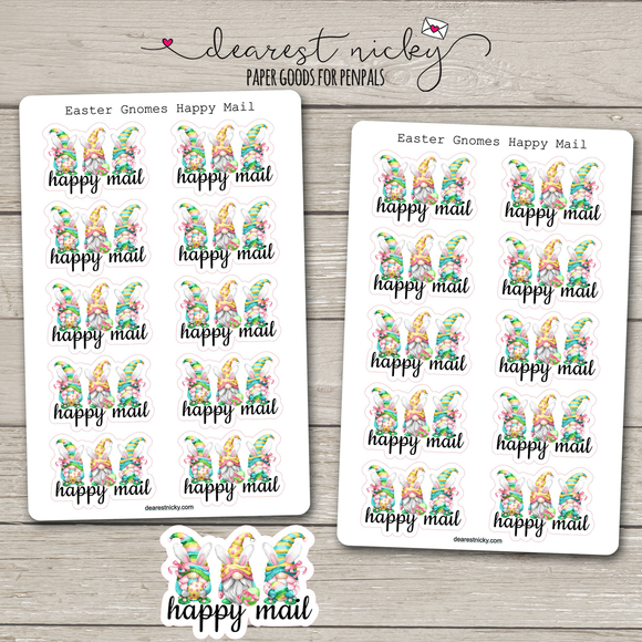 Easter Gnomes Happy Mail Stickers - 2 Sheets