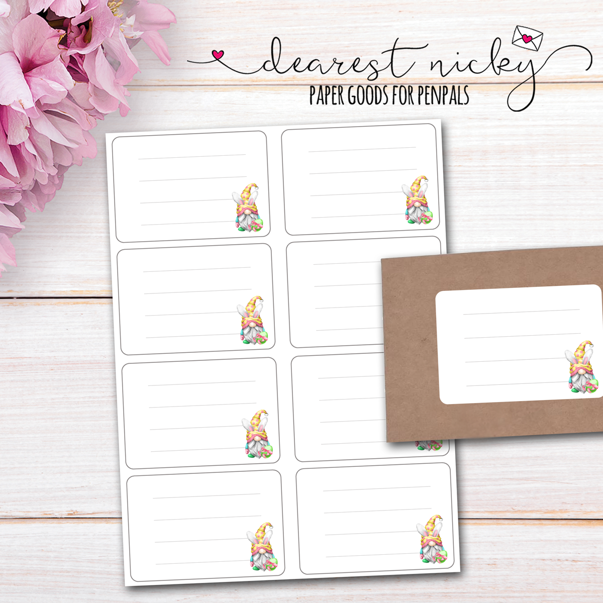 Easter Gnomes Mailing Address Labels - Set of 16