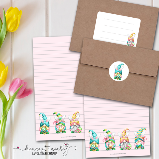 Ensemble d'écriture de lettres Gnomes de Pâques