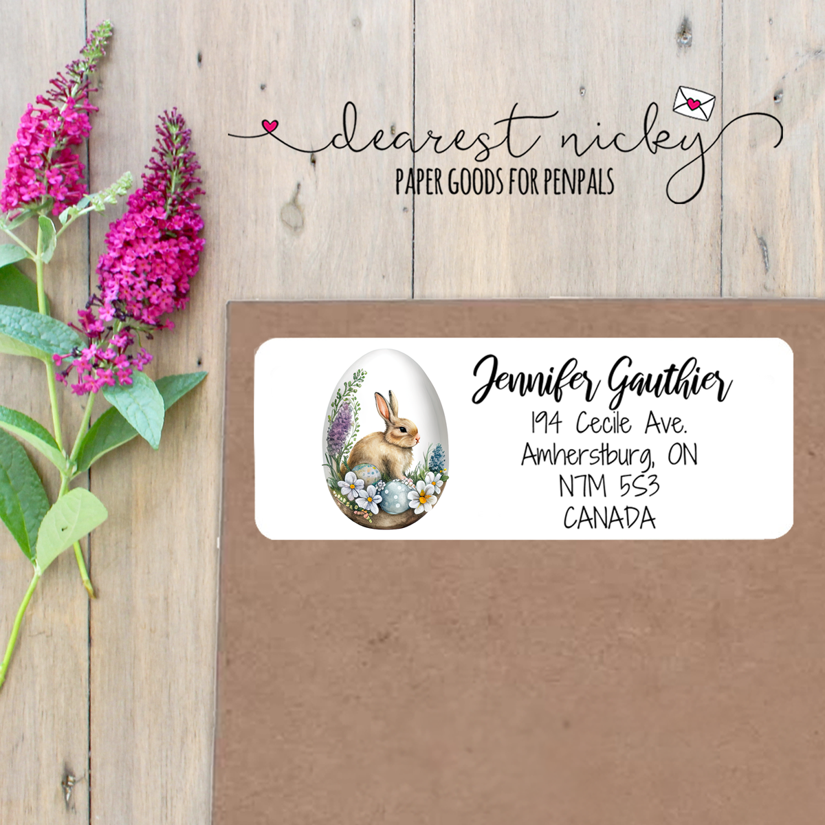 Easter Bunny Custom Return Address Labels Set of 30