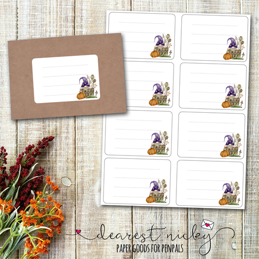 Fall Gnome Address Labels - Set of 16