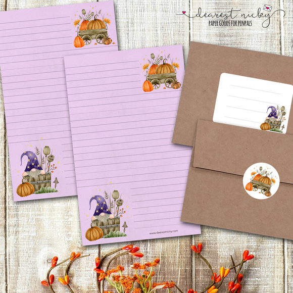 Fall Gnome Letter Writing Set