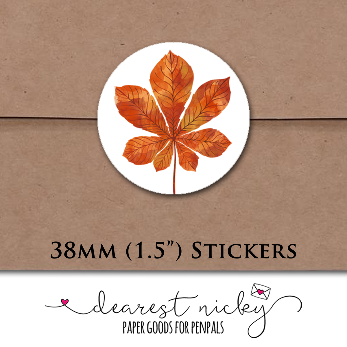 Fall Leaves Envelope Seals - Set of 30 Stickers