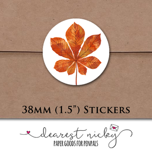 Fall Leaves Envelope Seals <br> Set of 30 Stickers