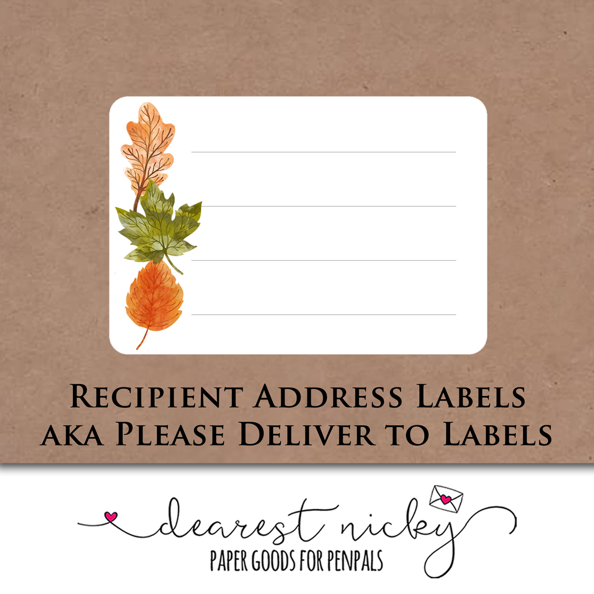 Fall Leaves Address Labels - Set of 16