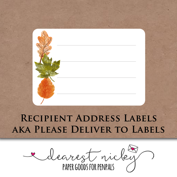Fall Leaves Address Labels <br> Set of 16