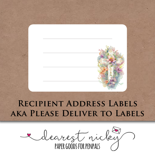Étiquettes d'adresse postale florale croisée<br> Lot de 16