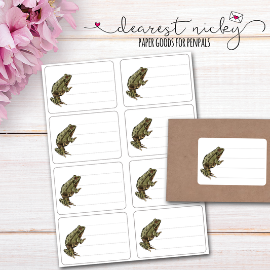 Frog Mailing Address Labels - Set of 16