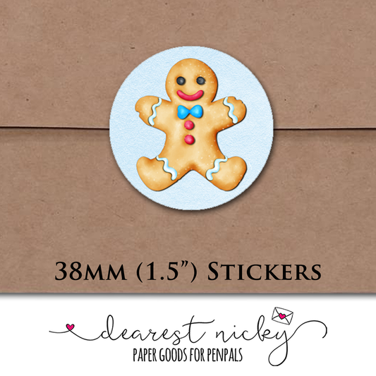 Gingerbread Cookies Envelope Seals - Set of 30 Stickers