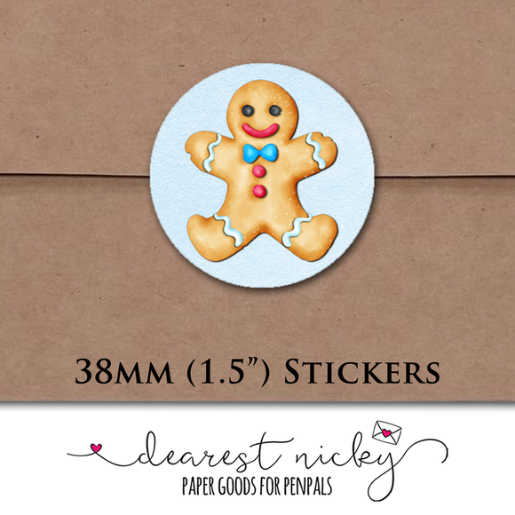 Gingerbread Cookies Envelope Seals <br> Set of 30 Stickers