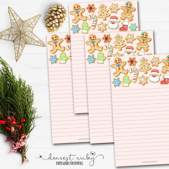 Gingerbread Cookies Letter Writing Paper